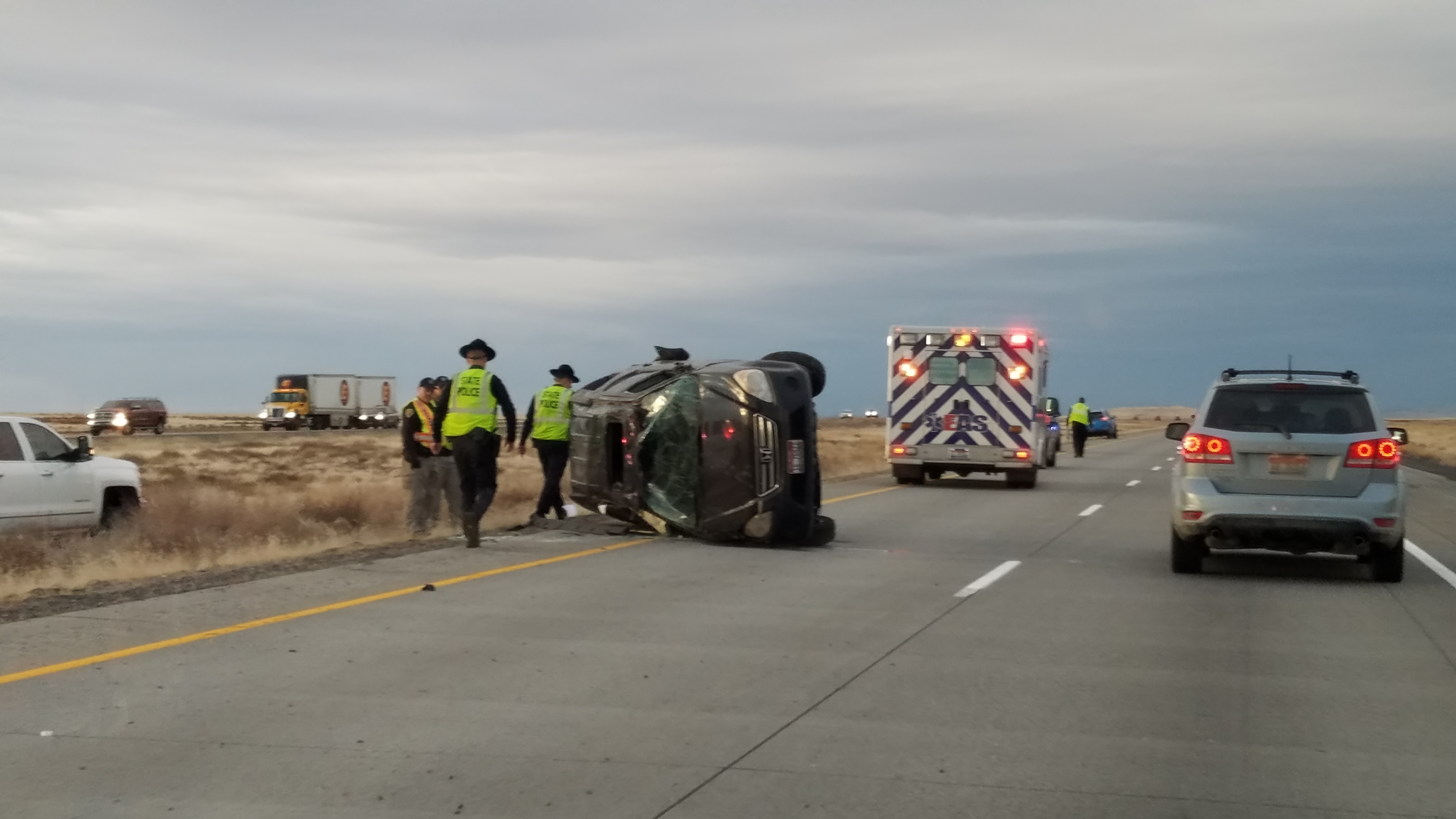 I 84 Lane Blocked After Rollover Crash 8618